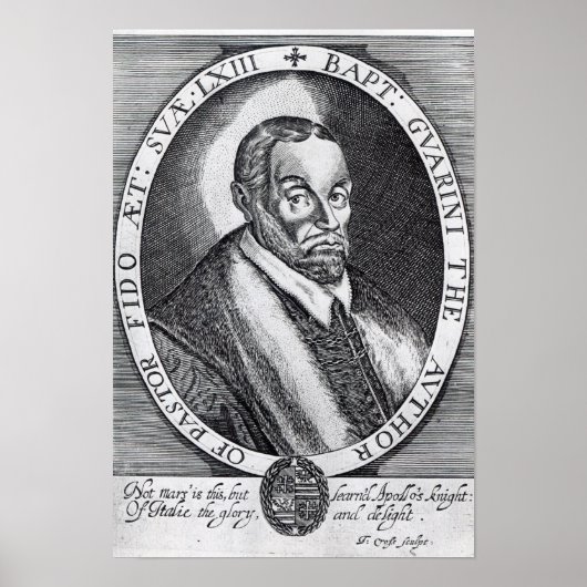 Poster Battista Guarini, frontispice à 'Il Pastor (Devant)