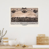 Poster Battle Creek, MI Carte panoramique - 1869 (Cuisine)