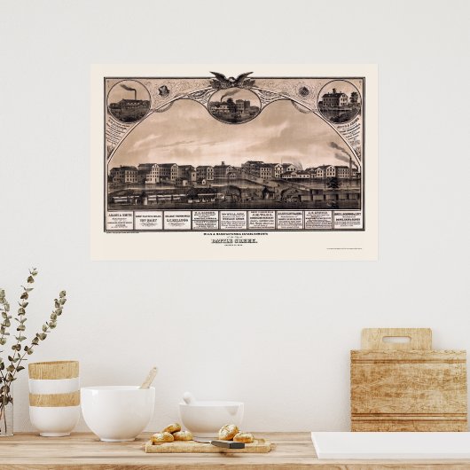 Poster Battle Creek, MI Carte panoramique - 1869 (Cuisine)