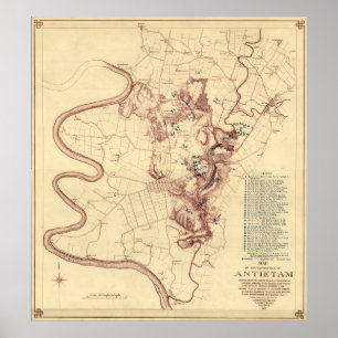Poster Battle of Antietam - Civil War Panoramic Map 5
