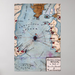 Poster Battle of Fort Sumter - Civil War Panoramic 3