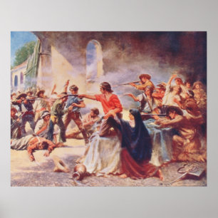 Poster Battle of the Alamo by Percy Moran