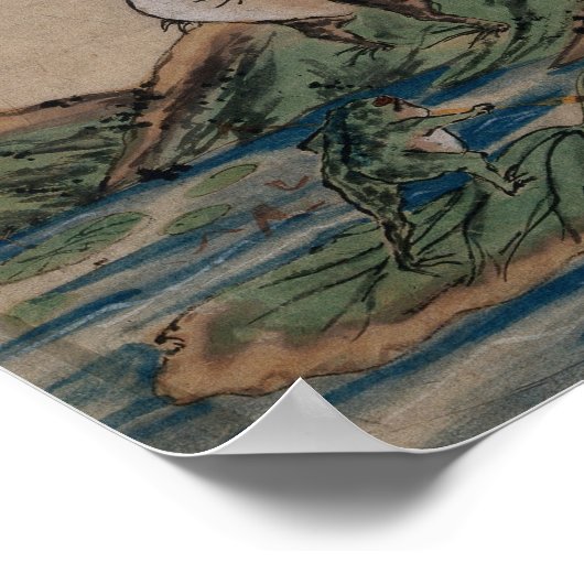 Poster  "Battle of the Frogs" by Kawanabe Kyōsai (Coin)