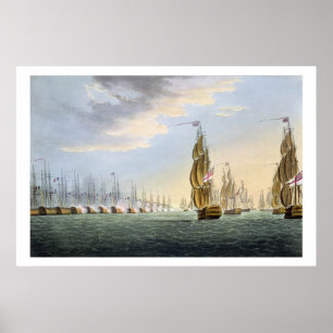 Poster Battle of the Nile, août 1st 1798, gravée par T