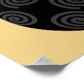 Poster Bauble de Noël noir et gris sur or. (Coin)