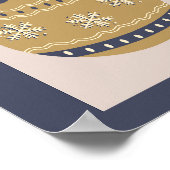Poster Bauble de Noël Or et bleu (Coin)