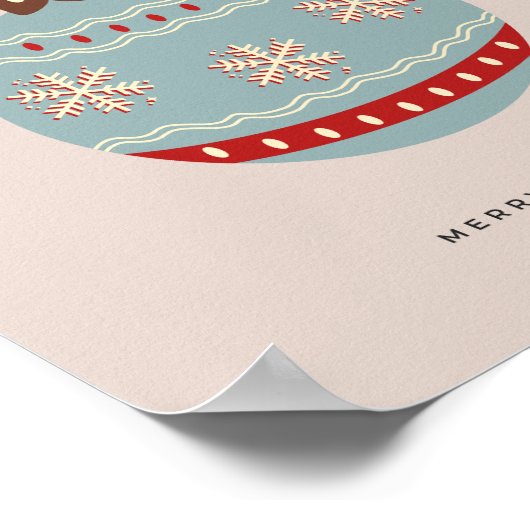 Poster Bauble de Noël rétro Vintage (Coin)