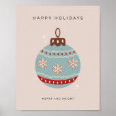 Poster Bauble de Noël rétro Vintage (Devant)