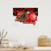 Poster Baubles et cônes de pin (Cuisine)