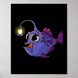 Poster Baudroie des grands fonds Poisson-lanterne Baudroi