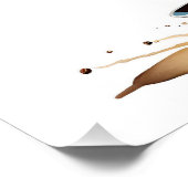 Poster Bauhaus art matin café (bleu et marron) (Coin)