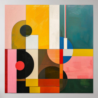 Poster bauhaus art moderne abstrait coloré