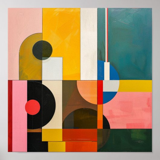 Poster bauhaus art moderne abstrait coloré (Devant)