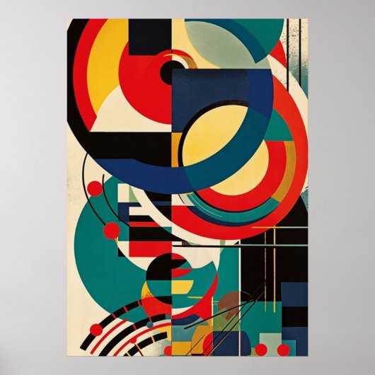 Poster bauhaus, bauhaus design, design moderne, géométriq (Devant)