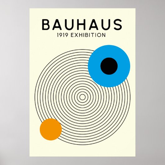 Poster Bauhaus Concentric Circles Modern Art Print (Devant)