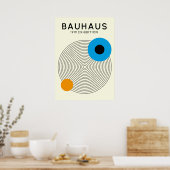 Poster Bauhaus Concentric Circles Modern Art Print (Cuisine)
