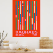 Poster Bauhaus Dessau 1931 Colorful Modernist Abstrait (Cuisine)