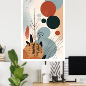 Poster Bauhaus du milieu du siècle Art géométrique 2 (Bureau à domicile)