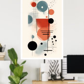 Poster Bauhaus du milieu du siècle Art géométrique 3 (Bureau à domicile)