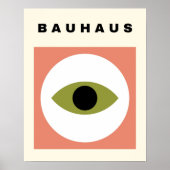 Poster Bauhaus Eye Illustration Mid Century Modern Retro (Devant)