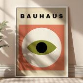 Poster Bauhaus Eye Illustration Mid Century Modern Retro