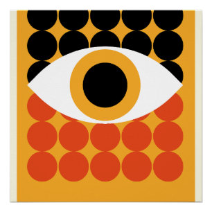 Poster Bauhaus Eye Impression géométrique Orange 1919