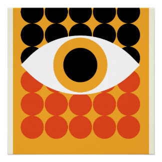 Poster Bauhaus Eye Impression géométrique Orange 1919