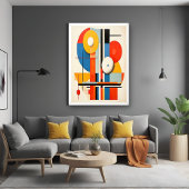 Poster Bauhaus géométrique minimaliste art Abstrait