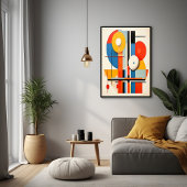 Poster Bauhaus géométrique minimaliste art Abstrait