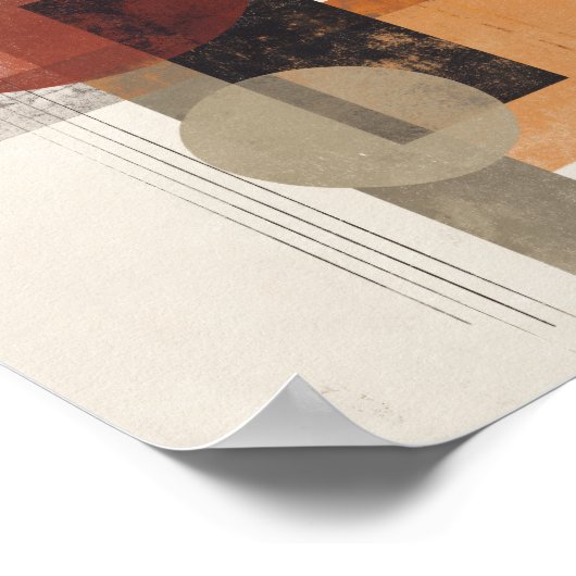 Poster Bauhaus Inspired – Modern Abstract in Warm Neutral (Coin)