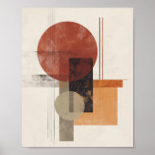 Poster Bauhaus Inspired – Modern Abstract in Warm Neutral (Devant)