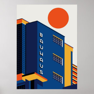 Poster bauhaus, moderniste, minimal, géométrique, abstrai