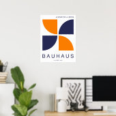 Poster Bauhaus Orange Marine Géométrique Quart de Cercle (Bureau à domicile)
