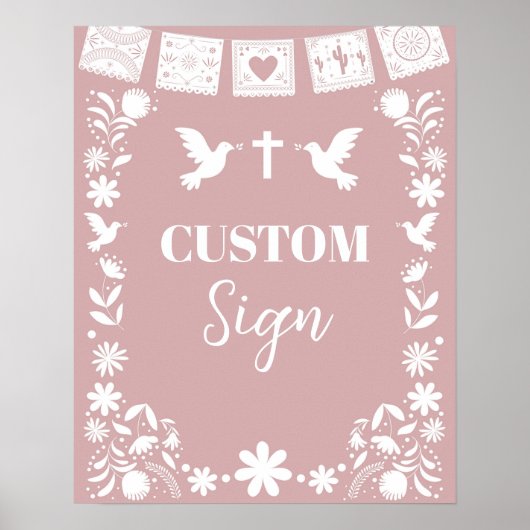 Poster BAUTIZO Rose Cielito Lindo (Devant)