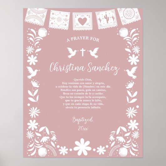 Poster BAUTIZO Rose Cielito Lindo (Devant)