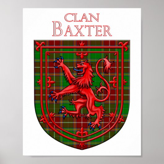 Poster Baxter Tartan Scottish Plaid Lion Rampant (Devant)