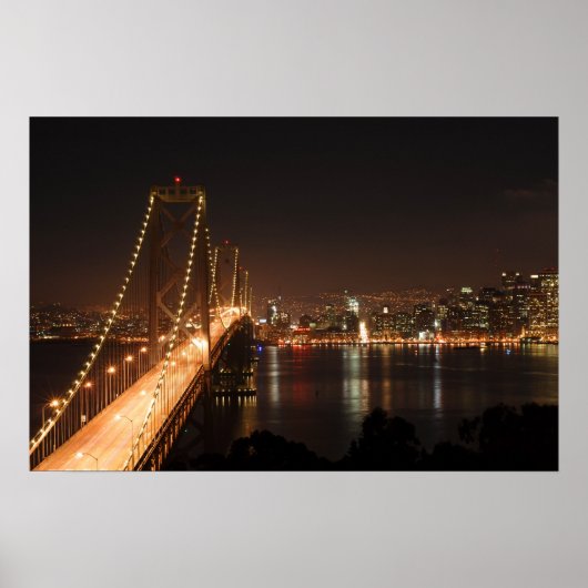 Poster Bay Bridge et San Francisco City Skyline (Devant)
