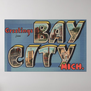 Poster Bay City, Michigan - grandes scènes 2 de lettre