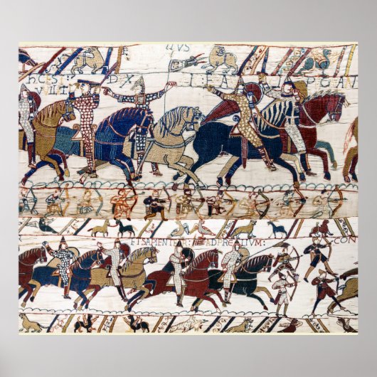 POSTER BAYEUX TAPESTRY 1066 NORMAN KNIGHTS AND ARCHERS (Devant)