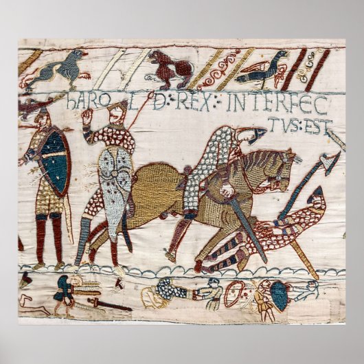 Poster Bayeux Tapestry King Harold tué Arrow in e (Devant)