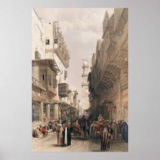 Poster Bazar des compersmiths Le Caire par David Roberts (Devant)