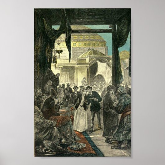 Poster Bazar, Samarkand, Jules Verne, Claudius Bombarnac (Devant)