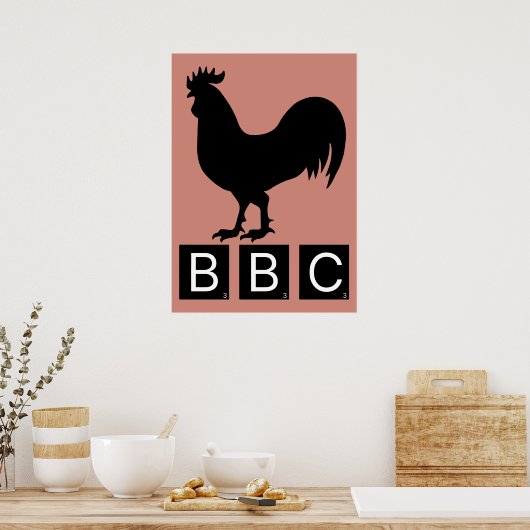 Poster BBC - Gros Cockerel noir (Cuisine)