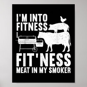 Poster Bbq Amusant Viande Fumer Art Pour Hommes Femmes Ba