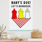 Poster BBQ Baby shower été (Cuisine)