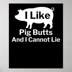 Poster BBQ BBQ J'Aime Les Boutons De Cochon Et Je Ne Pe