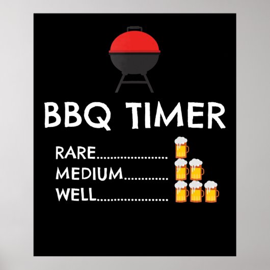 Poster BBQ |BBQ Timer Barbecue Funny Grill Grill Cadeau (Devant)