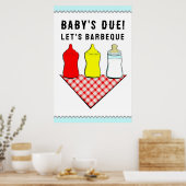 Poster BBQ de Baby Shower d'été (Cuisine)
