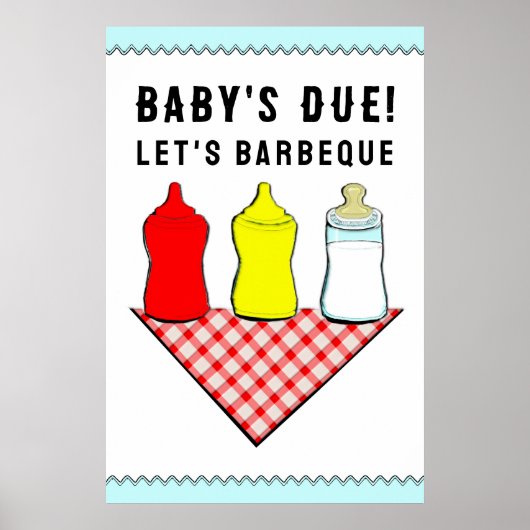 Poster BBQ de Baby Shower d'été (Devant)
