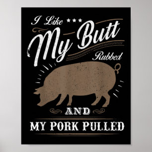 Poster Bbq Grillant Drôle J'Aime Mon Beurre Rubbed_1